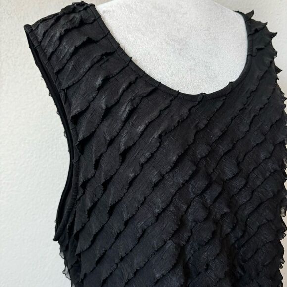 CJ Banks Black Sleeveless Dress Ruffle Party SZ 3X - Picture 3 of 16
